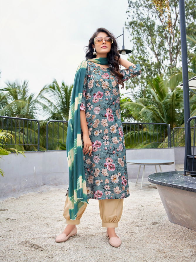 Parra Sofiya Vol 1 Designer Muslin Printed Kurti With Bottom Dupatta
